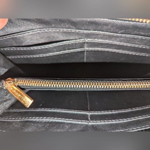 Stella McCartney Vegan Leather Calf Hair Leopard Zip Around Wallet Black VGUC - Picture 10 of 11